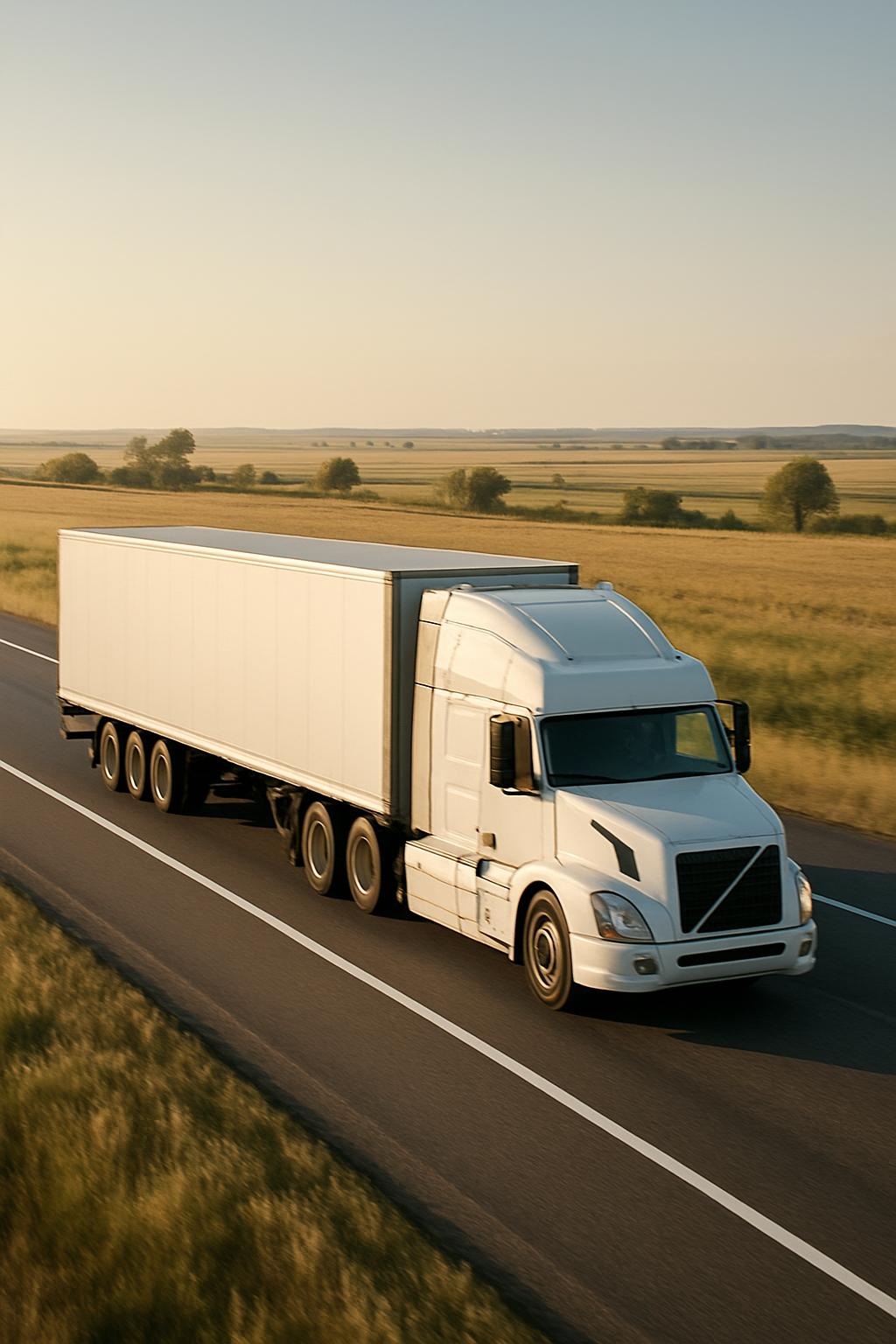 A large white truck for the freight hauling or delivery business.